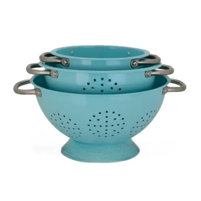 BERKLEY JENSEN Nesting Colanders 3 Sets (BLUE)