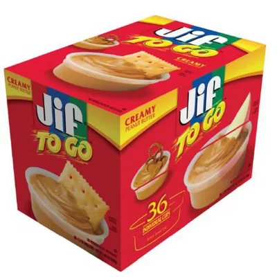 JIFF PEANUT BUTTER TO GO PACK 36P PACK