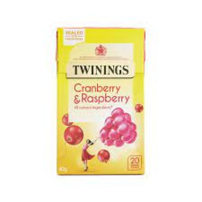 TWININGS CRANBERRY AND RASPBERRY TEA 20 BAGS