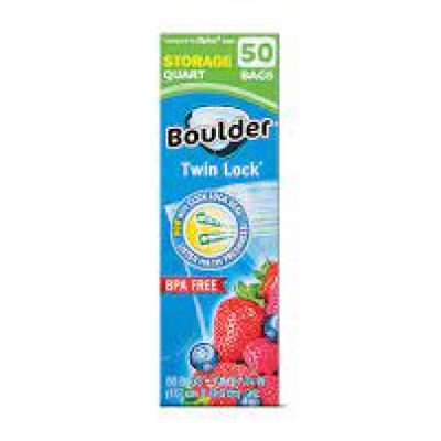 BOULDER TWIN LOCK STORAGE QUART 50 BAGS