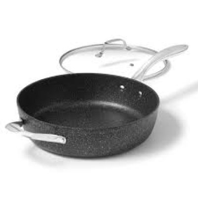 STARFRIT THE ROCK PLUS HEAVY GAUGE DEEP FRY PAN WITH LID