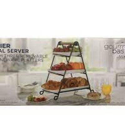 Gourmet Basics By Mikasa 3 tier Oval Server with Removable Plates