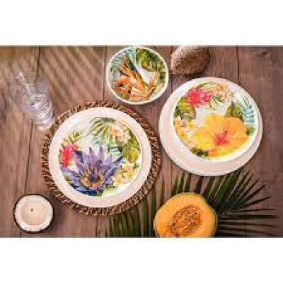 Melamine Dinnerware Tropical Design (18-piece set)