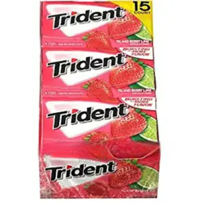 Trident Island Berry Lime Sugar Free Gum, 15 Count